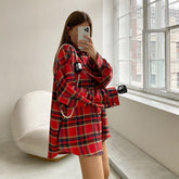 Chemise à carreaux tendance rétro à carreaux pour femme